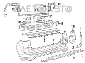 Rear bumper trim Fiat 500L 14-17 Trekking chrome