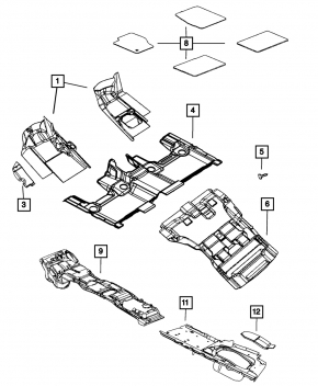 Carpet interior rear right Jeep Grand Cherokee WK2 11-16 cloth black
