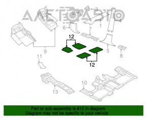 Carpet interior rear right Jeep Grand Cherokee WK2 11-16 cloth black