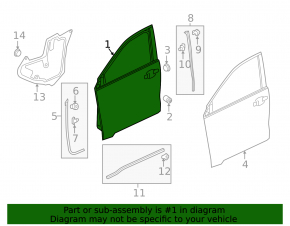 Door assembly front right Honda HR-V 16-22
