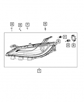 Headlight front left Chrysler 200 15-17 halogen TYC