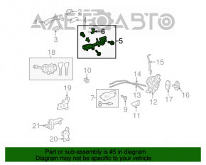Front left door handle mechanism for Lexus IS 14-20