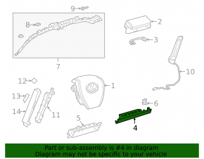 Airbag knee passenger right Lexus UX200 UX250h 19-