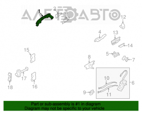 Hyundai Azera 12-17 keyless outer front right door handle