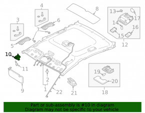 Kia K5 21-24 Black Driver's Sun Visor Mounting Hook