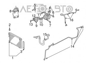 Air conditioner tube condenser-compressor Lexus ES300 ES330