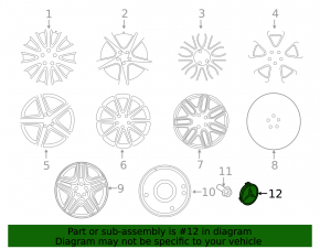 Wheel center cap for Mercedes C-class W205 15-18