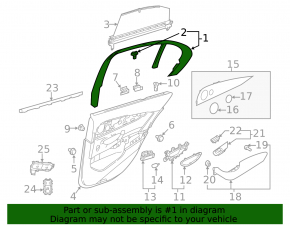 Door frame inner rear left Mercedes W213 E 17-23 without curtain