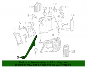 Rear pillar trim lower left Mercedes GLC 16-22 black