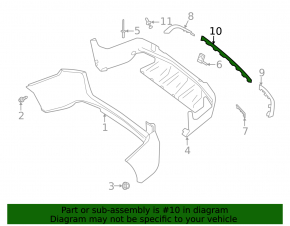 Mercedes GLC 300 20-22 chrome rear bumper molding, central, AMG pack