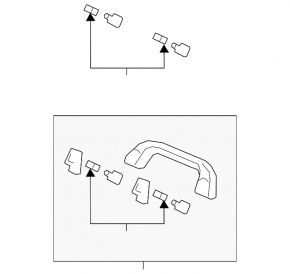 Ceiling handle rear right Mazda 3 19- gray, Mexico built