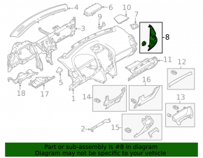 Front panel trim side right Ford Explorer 16-19 black