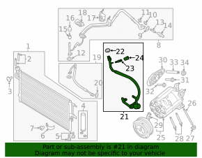 Lincoln MKC 15-16 air conditioner compressor-heater hose
