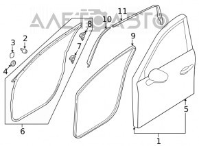 Mazda CX-5 17-25 Keyless Front Left Door Assembly, Triplex, Blue 42M