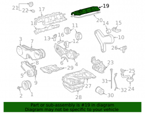 Valve cover rear 3MZ-FE Toyota Highlander 08-13