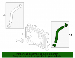 Cooling system hose Hyundai Sonata 15-17 to cooler, 2.4, 3.3, outlet
