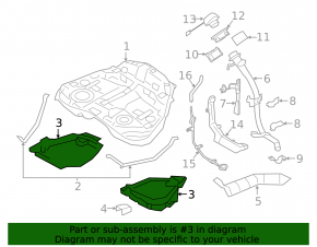Fuel tank guard left Subaru Legacy 15-19