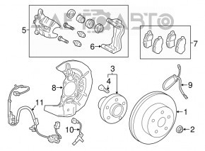 Front left hub Lexus RX350 RX450h 16-22 rusty