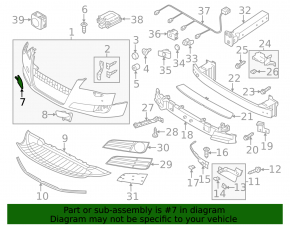 Towing hook plug for the front bumper of the Audi A8 10-13 pre-restyling