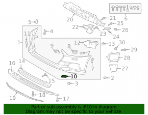 Front bumper headlight washer plug, right, Audi A7 19-25