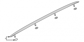 Left longitudinal roof rail for Audi E-Tron 19-23, chrome
