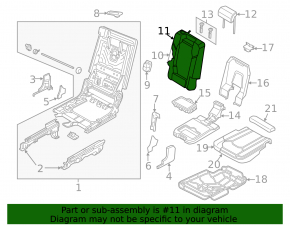 Rear row of seats 2nd row center Audi Q7 16 - brown leather, dry cleanable