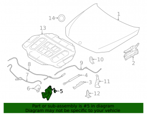 Hood lock right BMW 5 F10 10-16