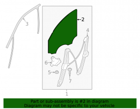 Front right door glass BMW X3 F25 11-17