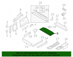 Trunk floor BMW X5 F15 14-18 black for 3 rows