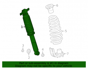 Rear left shock absorber Honda Odyssey 18-26