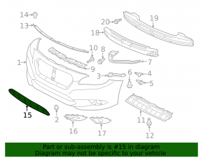 Lower grille of the front bumper Subaru Legacy 18-19