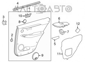 Door trim card rear left Lexus NX300 NX300h 18-20 black with beige insert