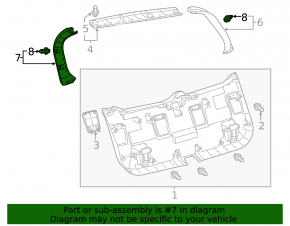 Left tailgate trim for Lexus CT200h 11-17