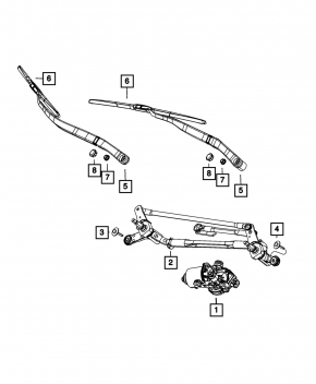 Left wiper arm Dodge Dart 13-16