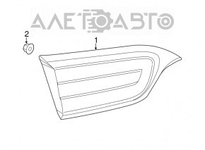 Right inner taillight, Jeep Cherokee KL 14-18 pre-restyling, water contact, working, scratches