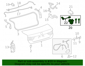 Trunk lid cylinder Lexus IS 14-17