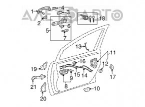 Toyota Prius 20 04-09 front left door handle mechanism