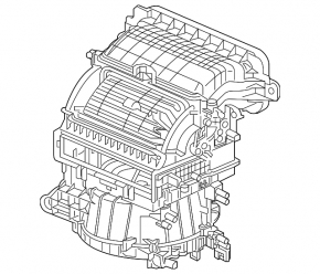 The bare heater housing and ventilation of the Honda CRV 20-22 hybrid