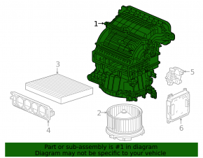 The bare heater housing and ventilation of the Honda CRV 20-22 hybrid