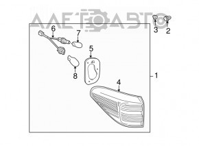 Light outer wing left Lexus RX350 10-12 prerest