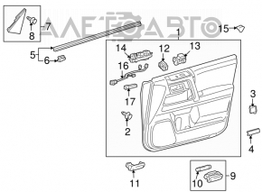 Front right window lift control for Toyota Camry v40 07-11 black, manual