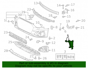 Front bumper air duct, left, Audi A4 B9 20-25