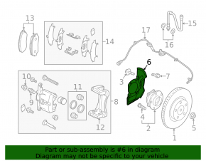 Brake Disc Cover Front Left Mazda 3 19- Mexico built