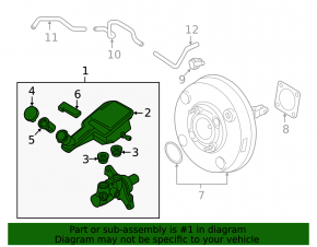 Brake master cylinder with reservoir Nissan Versa Note 13-19 automatic transmission