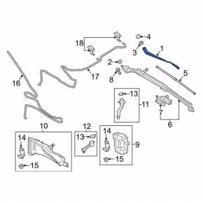 Left wiper arm for Ford C-max MK2 13-18