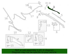 Left wiper arm for Ford C-max MK2 13-18