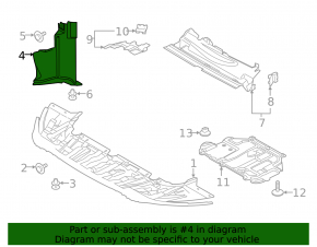 Left radiator deflector for Ford Transit Connect MK2 13-18 2.5