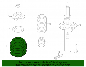 Front left spring VW Jetta 11-18 USA