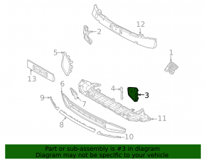 Volvo XC90 25-26 right front bumper grille, gloss black, with molding, type 2