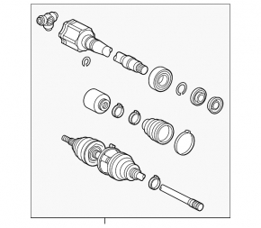 Drive half shaft front right Lexus RX450h 10-13 with bracket